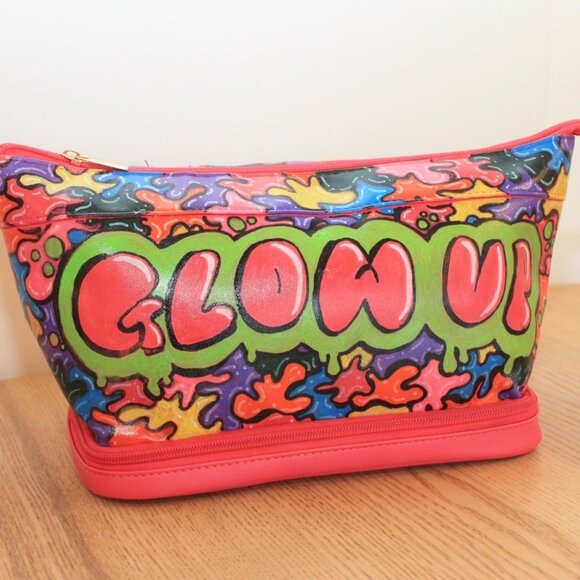 Large  Makeup Bag – Travel Cosmetic Organizer with Handle - Glow up - Picture 1 of 11